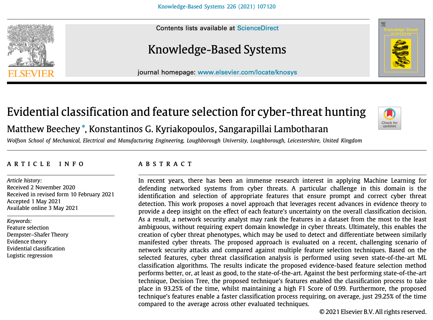 Developed a feature selection technique for binary classifiers using epistemic uncertainty.